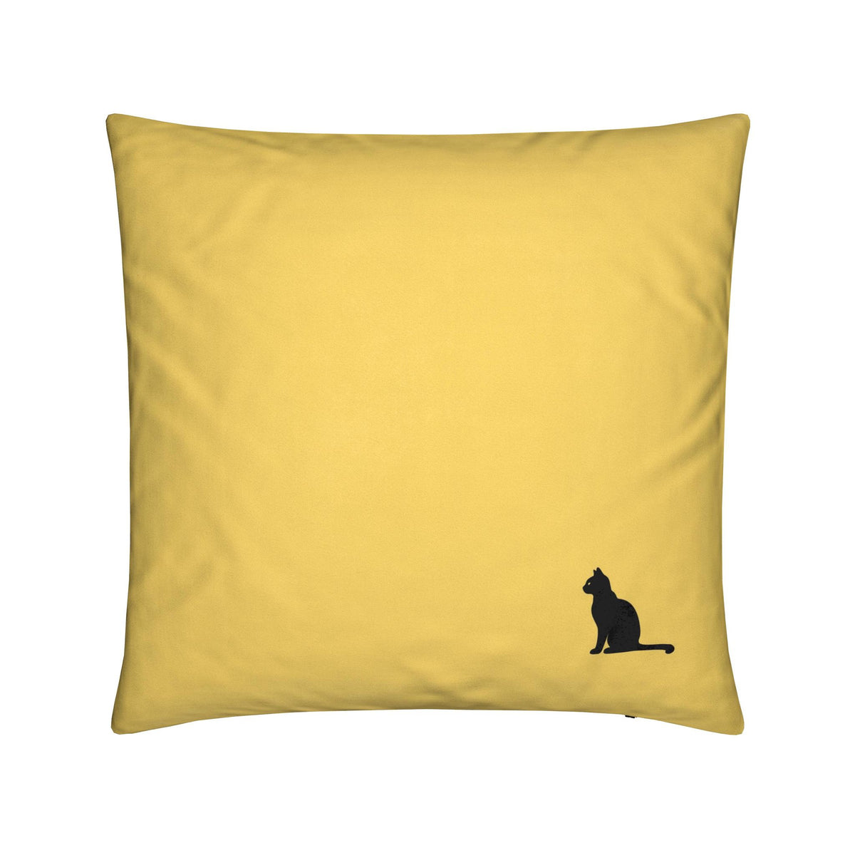 Sunshine Yellow Lucky Black Cat Cushion 16 inch 40cm square