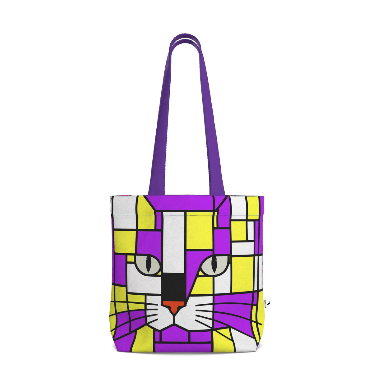 Pulse & Nova Pulse Electric Purple Raspberry Electric Purple Lemon Yellow - Two Prints for One Cotton Tote Bag