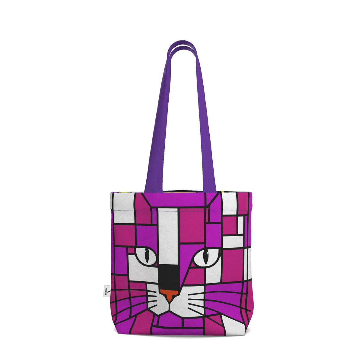 Pulse & Nova Pulse Electric Purple Raspberry Electric Purple Lemon Yellow - Two Prints for One Cotton Tote Bag