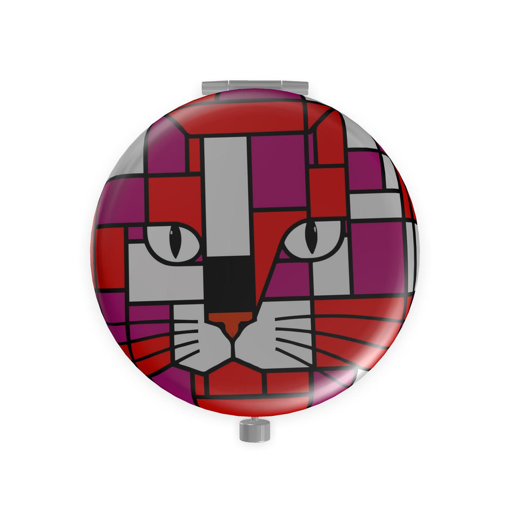 Power Orange Red Violet Metal Compact Mirror