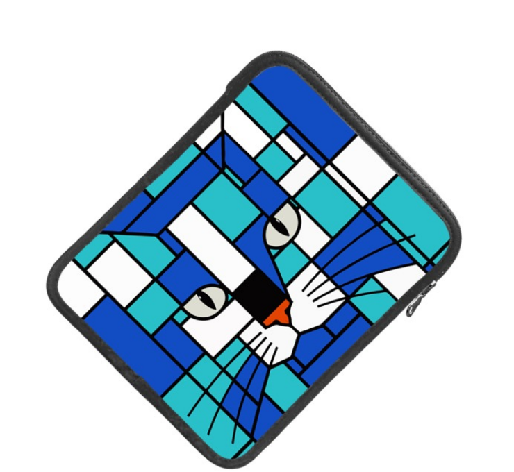 Aqua & Seaside Sea Green Sea Blue  Double Print iPad Sleeve / Slip Case - Designer Padded Tablet Case
