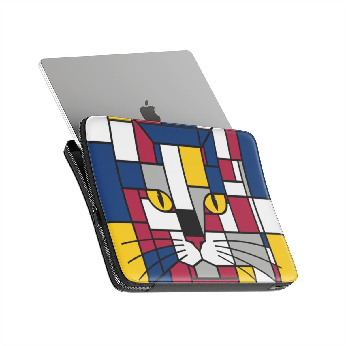 front view of the Carnival premium laptop sleeve with the plain dark black reverse side