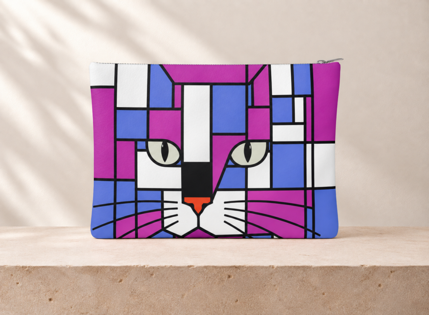 Cosmic & Moonlight Double-Sided design Leather Clutch Bag