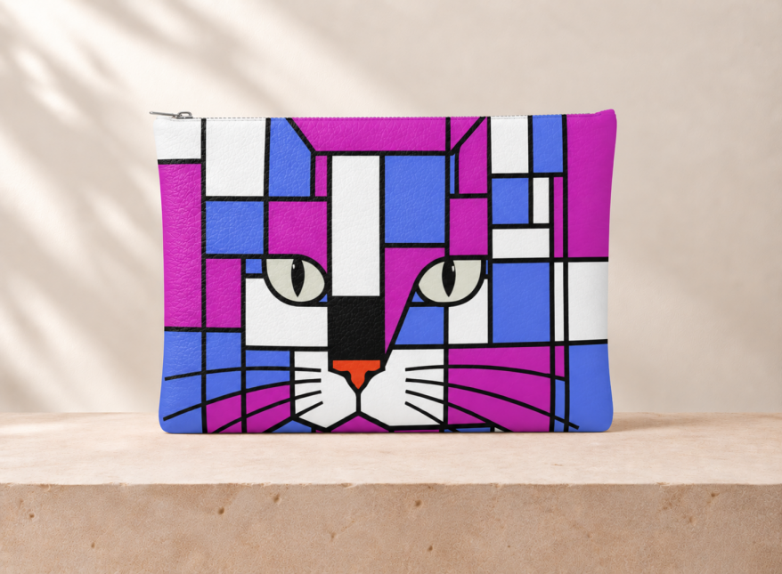 Cosmic & Moonlight Double-Sided design Leather Clutch Bag