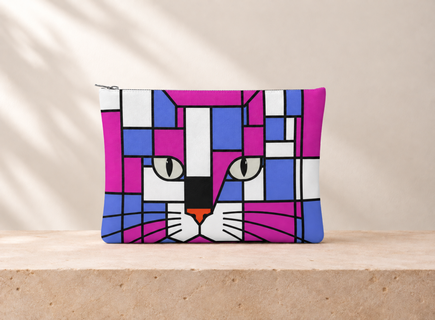 Cosmic & Moonlight Double-Sided design Leather Clutch Bag