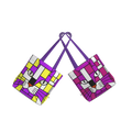 Pulse & Nova Pulse Electric Purple Raspberry Electric Purple Lemon Yellow - Two Prints for One Cotton Tote Bag