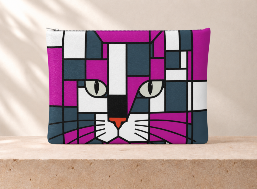 Cosmic & Moonlight Double-Sided design Leather Clutch Bag