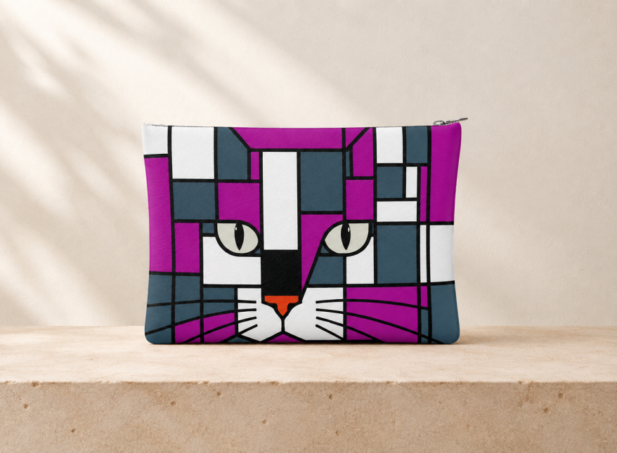 Cosmic & Moonlight Double-Sided design Leather Clutch Bag