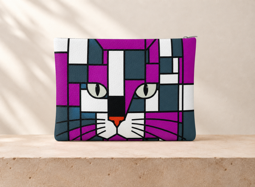 Cosmic & Moonlight Double-Sided design Leather Clutch Bag