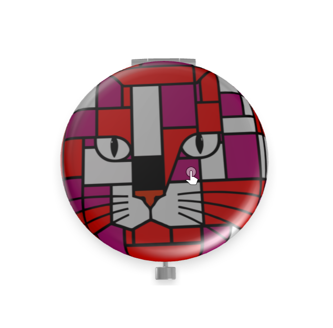Power Orange Red Violet Metal Compact Mirror