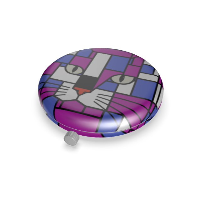 Cosmic Orchid Purple Blue Metal Compact Mirror