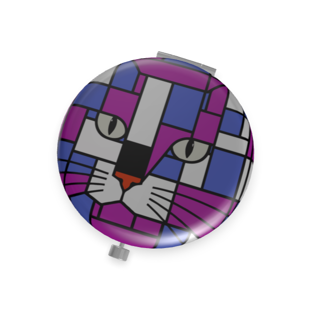 Cosmic Orchid Purple Blue Metal Compact Mirror